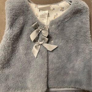 Nicole Miller Soft Gray Kids vest with Bow Details